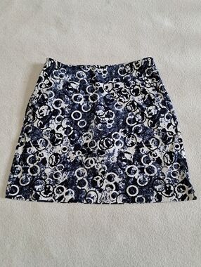 S.C.& Co. Pull On Skort Blue White Stretch Print Womens Size 4 Summer Sporty